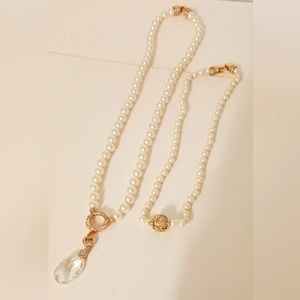 Two Vintage Swarovski Imitation and Crystal Necklace and Choker